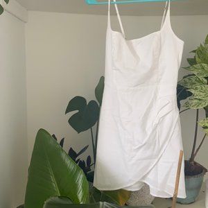 scoopneck wrap mini dress